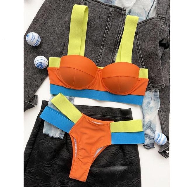 Patchwork Sexy Swimwear