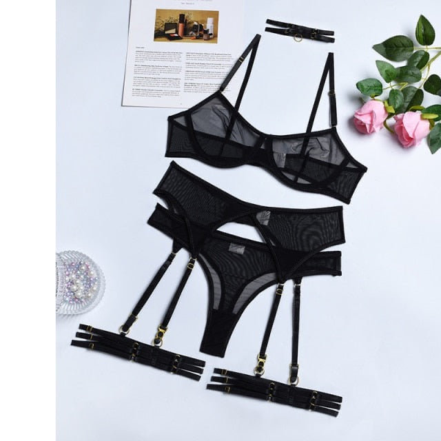 4 Pieces Sexy Erotic Lingerie