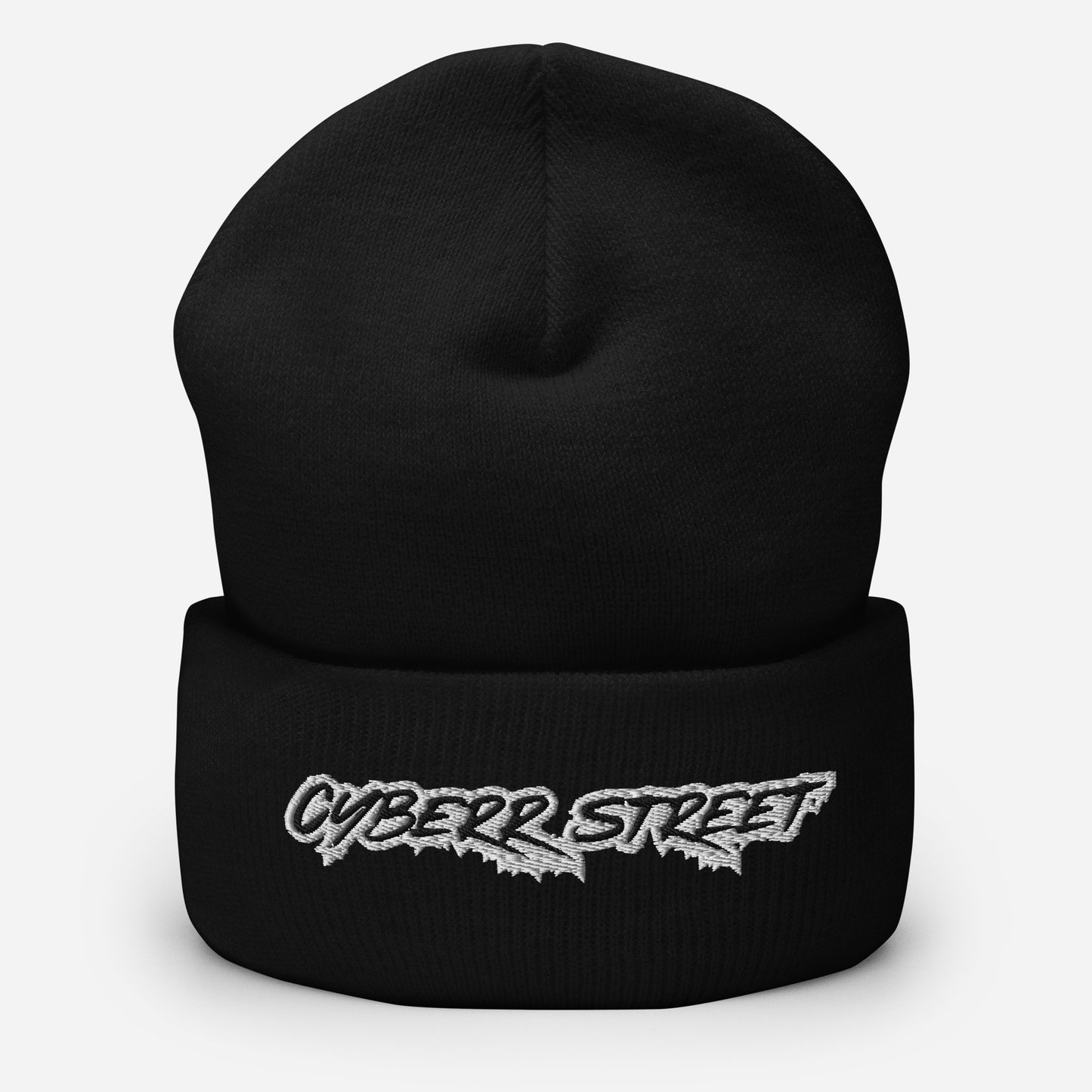 Unisex Cyberr Street Cuffed Beanie B/W