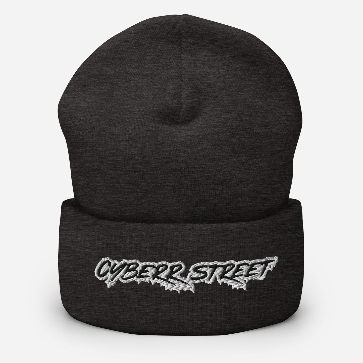 Unisex Cyberr Street Cuffed Beanie B/W