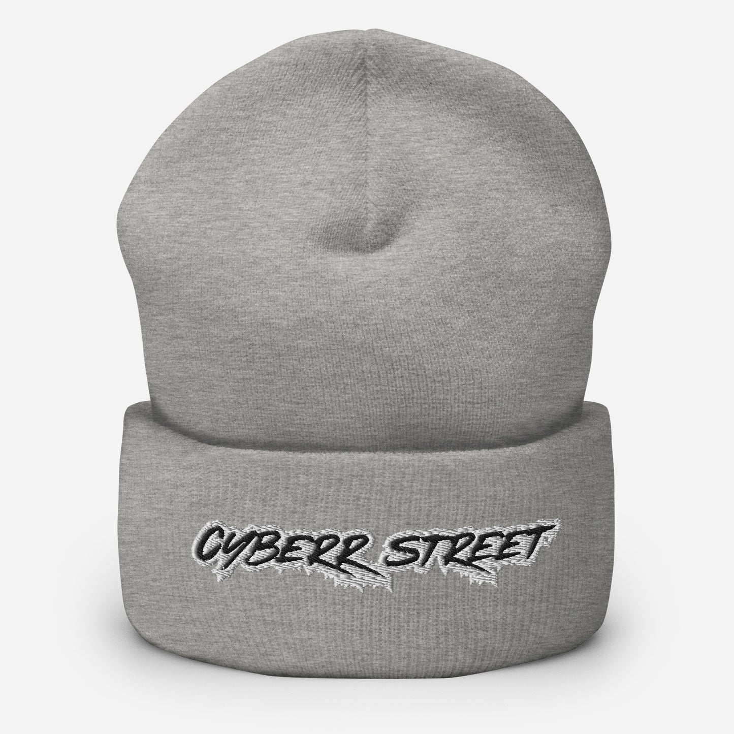 Unisex Cyberr Street Cuffed Beanie B/W