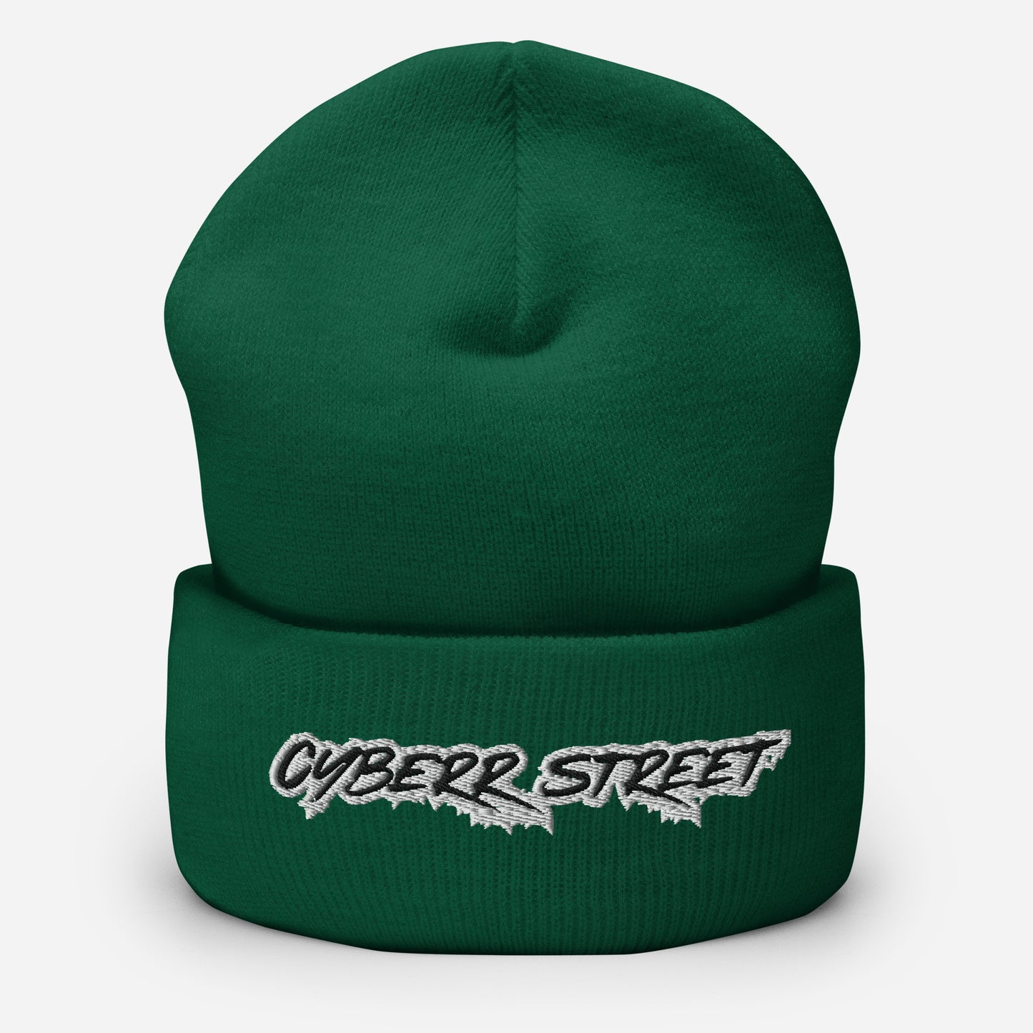 Unisex Cyberr Street Cuffed Beanie B/W