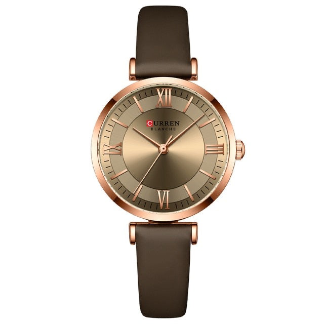 Classic Clock Leather Watch