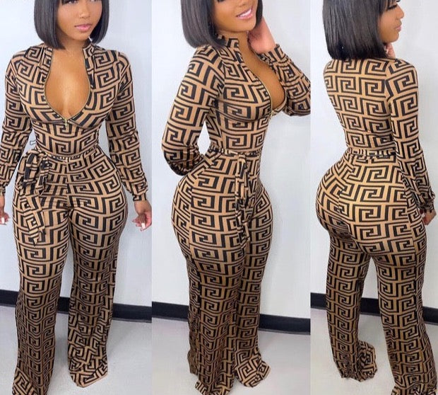 Printed Tight Jumpsuits