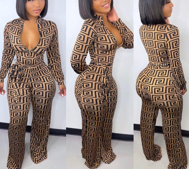 Printed Tight Jumpsuits