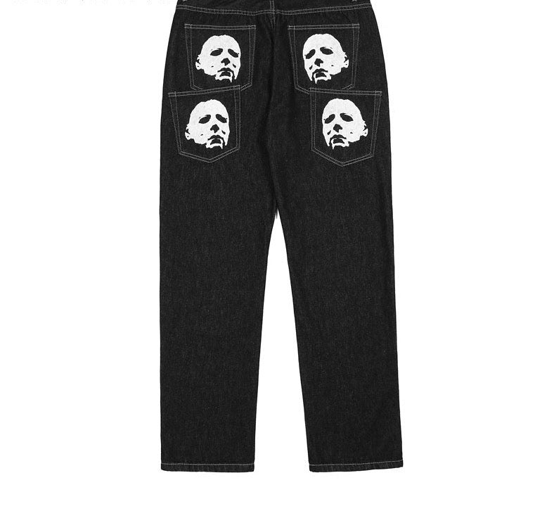 Men's Graphic Print Baggy Jeans