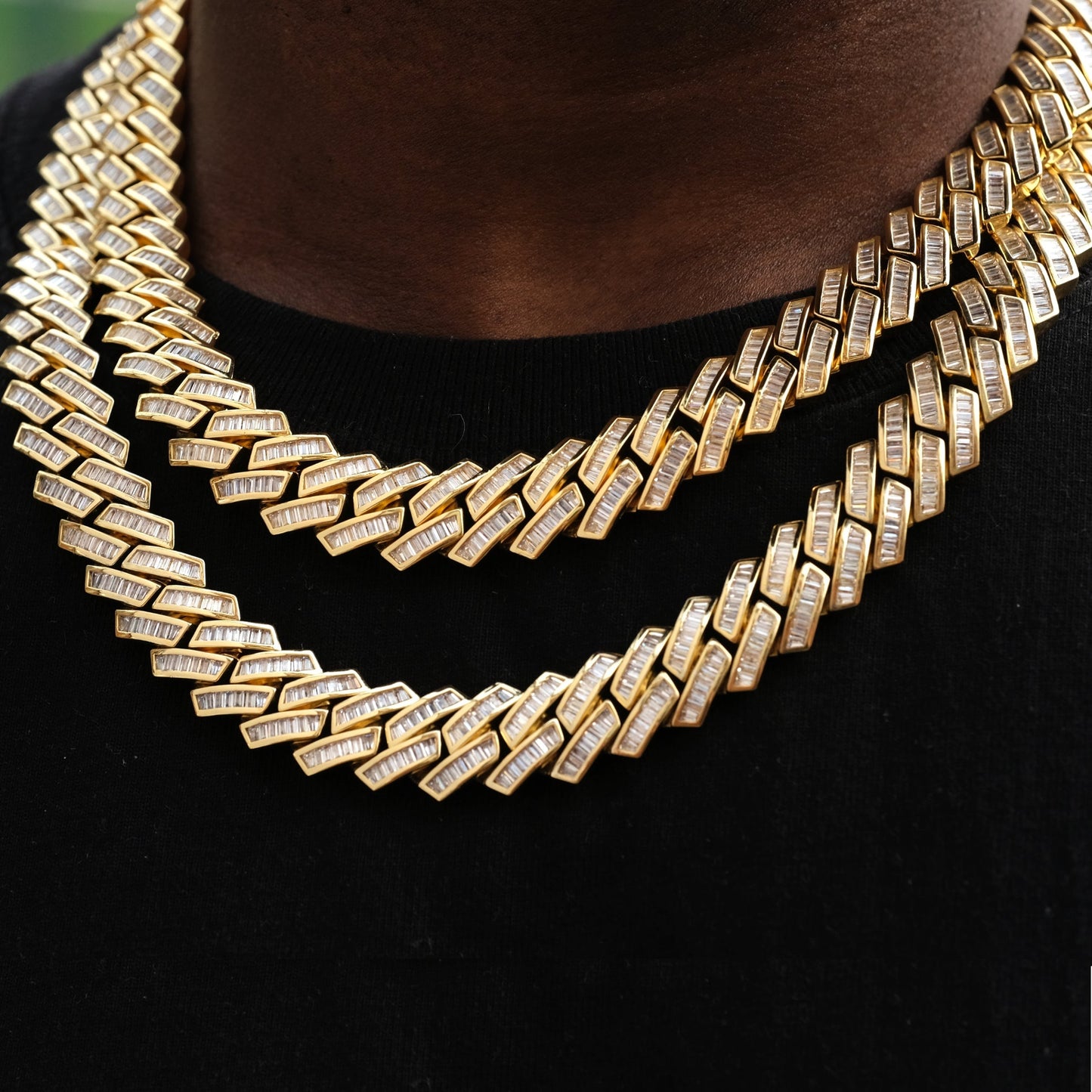 14MM Baguette Channel Set Cuban Necklace