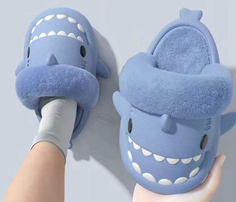 Non-Slip Furry Shark Slides