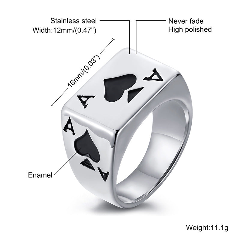 Ace Of Spades Signet Ring