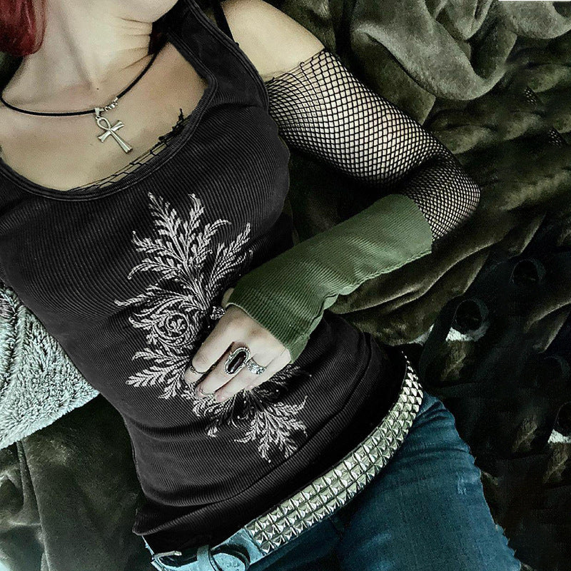 Fairy Grunge Black Knitted Vest