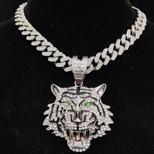 Tiger Crystal Pendant Necklace