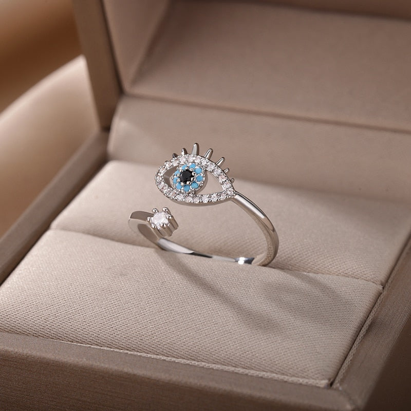 Turkish Blue Evil Eye Rings