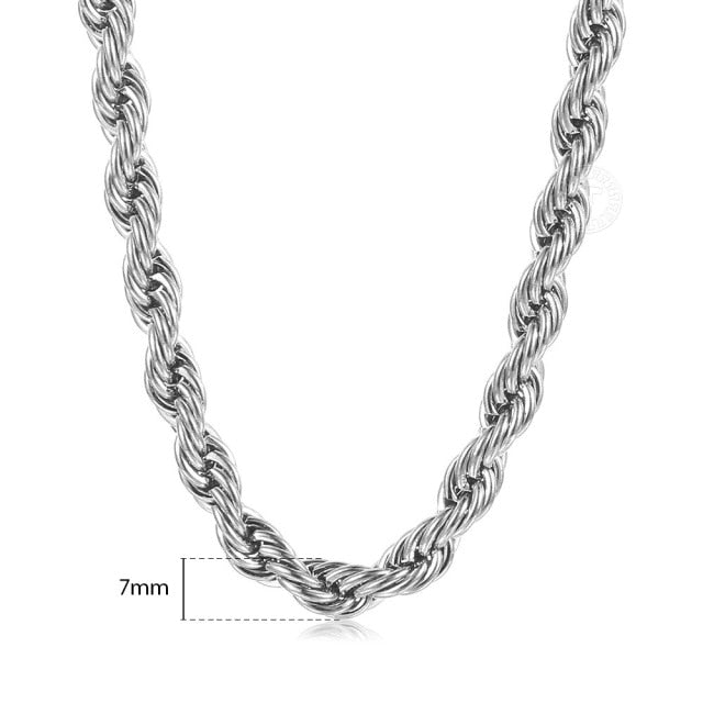 Twisted Rope Link Chain Stainless Steel