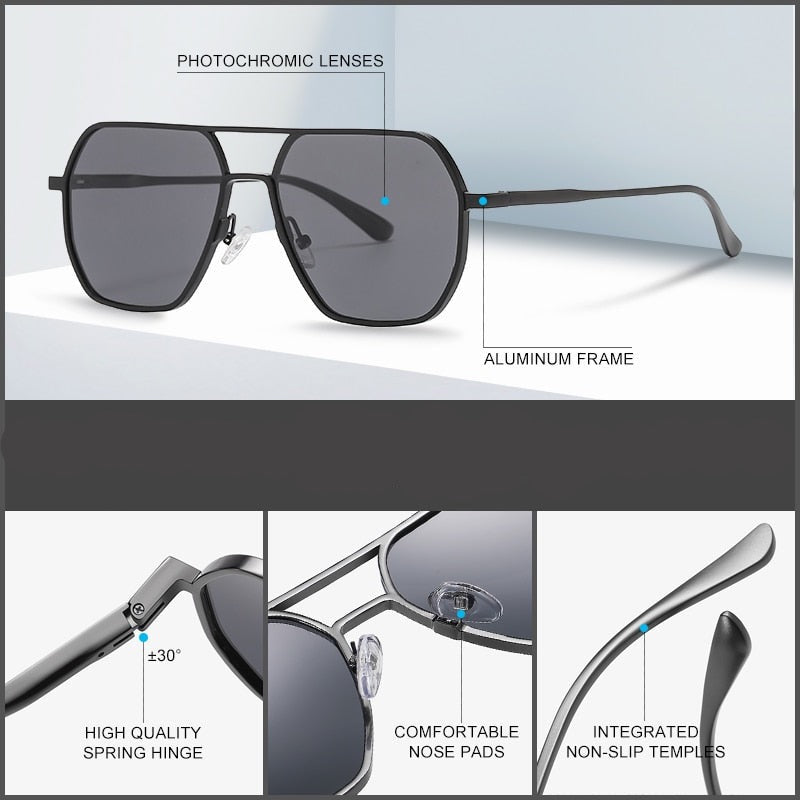 Aluminum Photochromic Sunglasses