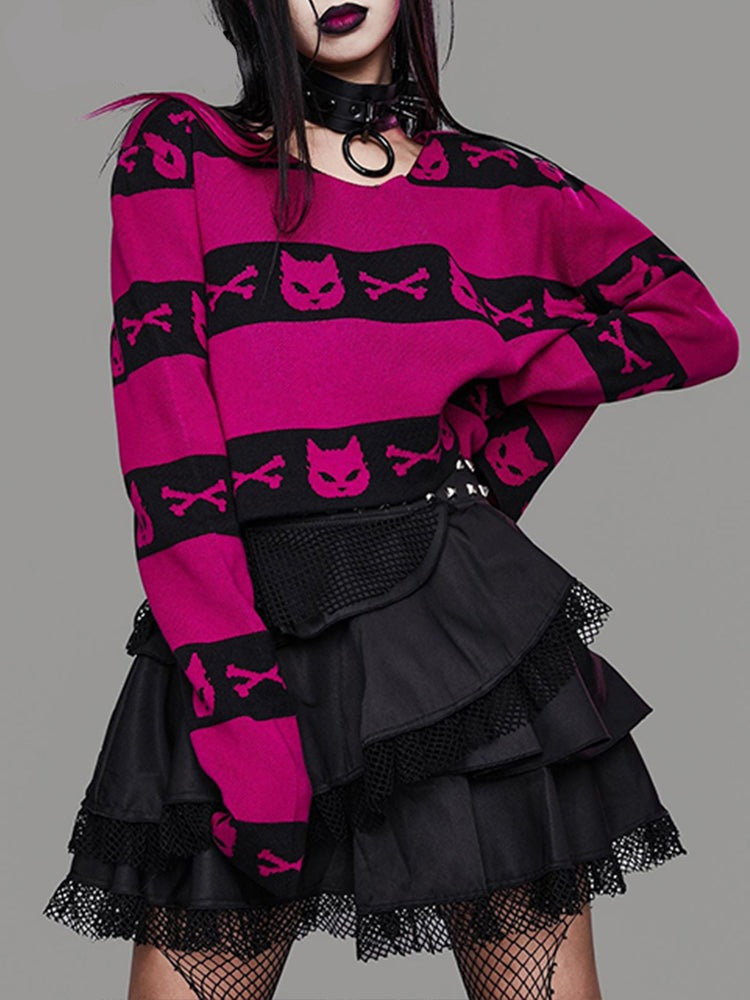 Gothic Harajuku Print Sweater