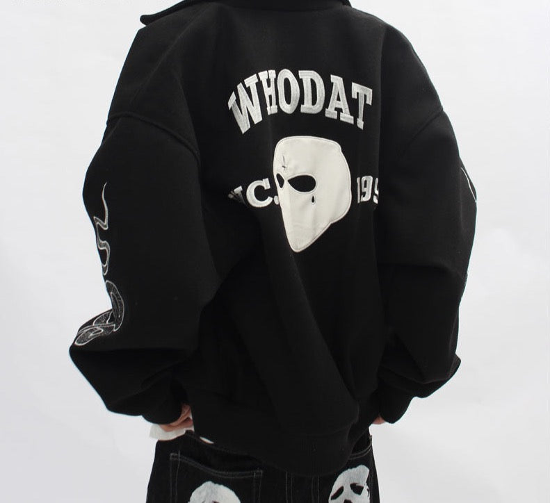 Embroidery Snake Varsity Jacket