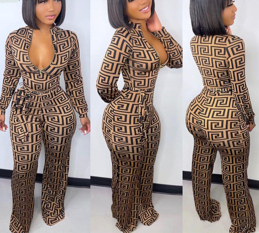 Printed Tight Jumpsuits